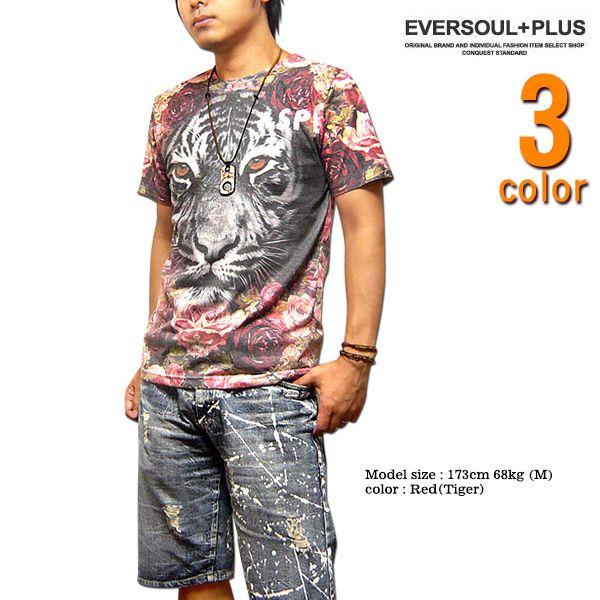 アスカ様✨美品 レオナール　半袖　Tシャツ 花柄　黒ｘオレンジLサイズ ma018 和柄 アロハ シャツ 大きいサイズ メンズ 悪羅悪羅系