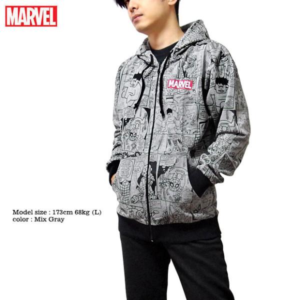 マーベル Marvel ジップパーカー メンズ 裏起毛 パーカー 厚手 総柄 プリント デフォルメ イラスト 杢グレー アメコミ グッズ Eplus978 Eversoul Plus Version Y 通販 Yahoo ショッピング
