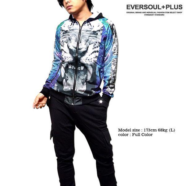 パーカー 宇宙 ギャラクシー 総柄 プリント ジップパーカー クラブ ファッション 派手 ダンス 衣装 Spc005 Eversoul Plus メンズファッション 通販 Yahoo ショッピング