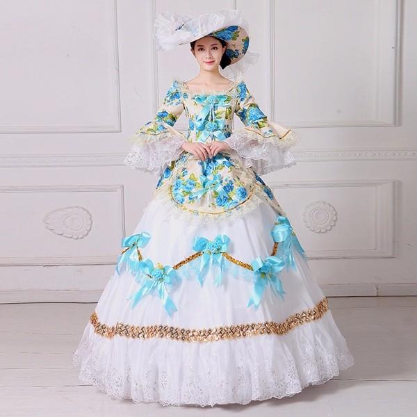 宮廷服ドレス オペラ声楽 中世貴族風豪華お姫様ドレス ウェディングドレス カラードレス 舞台