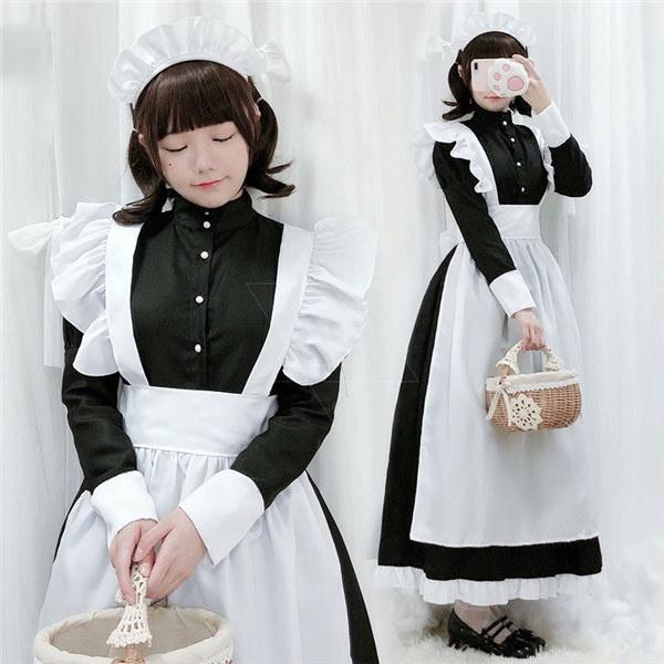 メイド服 コスプレ ロング 長袖 売れ筋 人気 定番 コスチューム