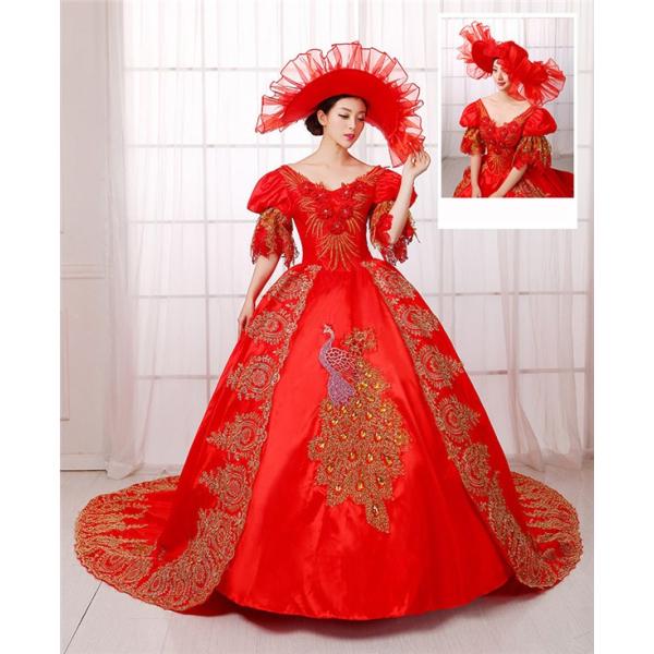 レッド 宮廷服ドレス コスプレ 豪華 パーティー コスチューム 学園祭 文化祭 舞踏会 演奏会 舞台 衣装 帽子付き 中世 貴族風 ステージ 大きいサイズ Buyee Buyee บร การต วกลางจากญ ป น ซ อจากประเทศญ ป น