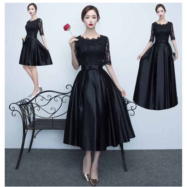 ロング丈ドレス ひざ下ドレス 膝下丈 膝上丈 ドレス パーティドレス 上品な