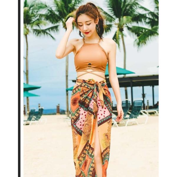 新作 水着 バンドゥ レディース セクシー ビキニ 体型カバー 短パン タンキニ 3点セット 現金特価 ビーチパンツ