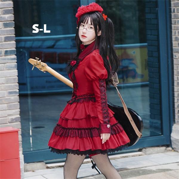 ロリータ ゴシック ゴスロリ ?袖 上下セット Aライン Lolita