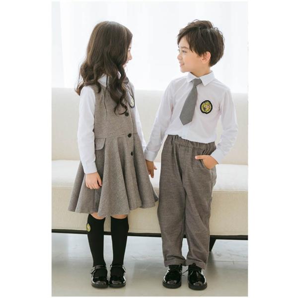 スクールシャツ 韓国風 子供制服 幼稚園 小学生 女の子 男の子ワンピース リボン ネクタイ 長袖 キッズ スーツ 子供スーツ 可愛い 子供服 Purrworld Com