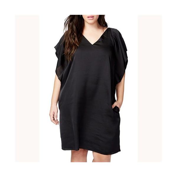 ドルマンスリーブ ワンピース 大きいサイズ 痩せ見え 黒ドレス 夏 参観日 ママ パーティードレス 二次会