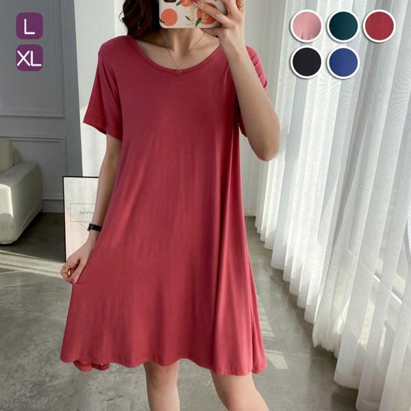 ワンピース 半袖 夏用 夏服 レディース ゆったり Tシャツワンピース ミニ丈 膝丈 カットソー
