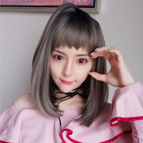 ウィッグ ミディアム フルウィッグ グラデーション 自然 つけ毛 エクステ コスプレ Wig ハロウィン セミロング かつら ウイッグ 安心と信頼 カール