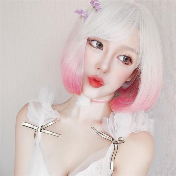 フルウィッグ ウィッグ 超自然 スモーキー ウィッグ 内巻きショートウィッグ グラデーション Lolita Bob 銀 白 ボブ かつら Dp223c0 エブリ 通販 Yahoo ショッピング