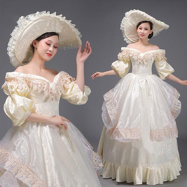 中世 貴婦人ドレス ステージ 衣装 肩出し オフショルダー 中世ドレス