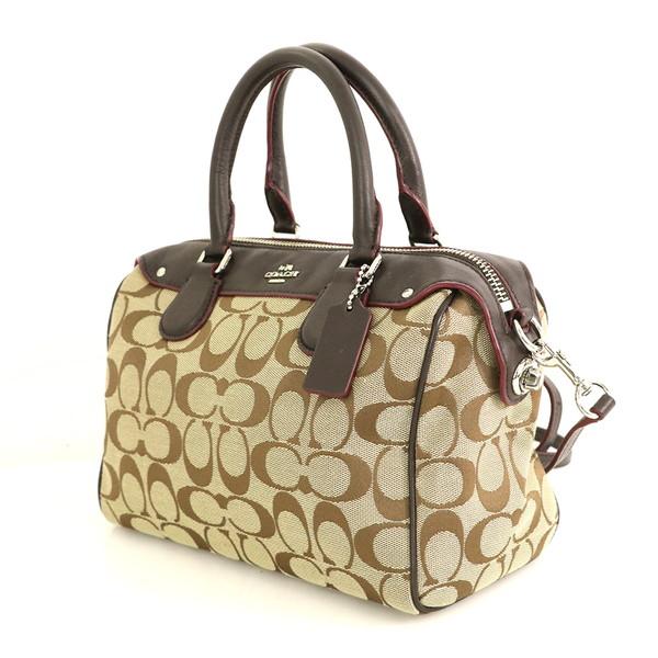コーチ COACH シグネチャーブラウン キャンバス×レザー 2WAY バッグ