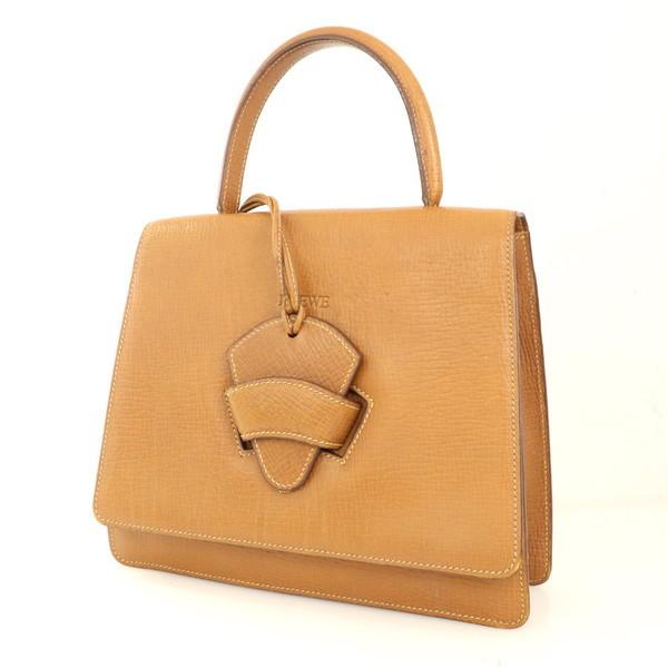 ロエベ LOEWE キャメル レザー バルセロナ ハンドバッグ 三角 ロエベ LOEWE キャメル レザー バルセロナ ハンドバッグ 三角