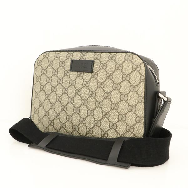 グッチ GUCCI ブラック PVC レザー GGスプリームコーティング グッチ GUCCI ブラック PVC レザー GGスプリームコーティング