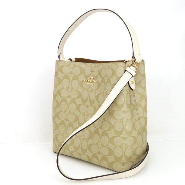 コーチ COACH シグネチャー PVC レザー タウンバケット ワンショルダー  
