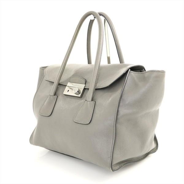 プラダ PRADA グレー MARMO カーフレザー BN2661 ハンドバッグ プラダ PRADA グレー MARMO カーフレザー BN2661 ハンドバッグ