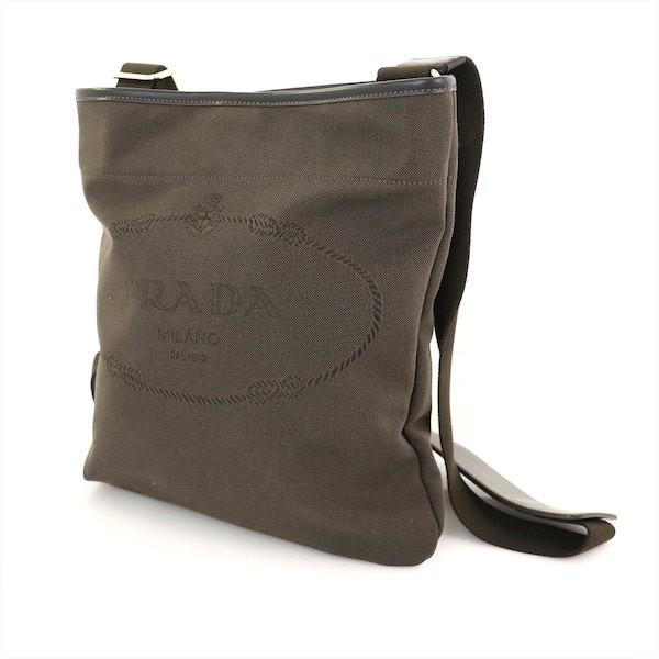 プラダ PRADA ブラウン ジャガード ショルダーバッグ VA0655