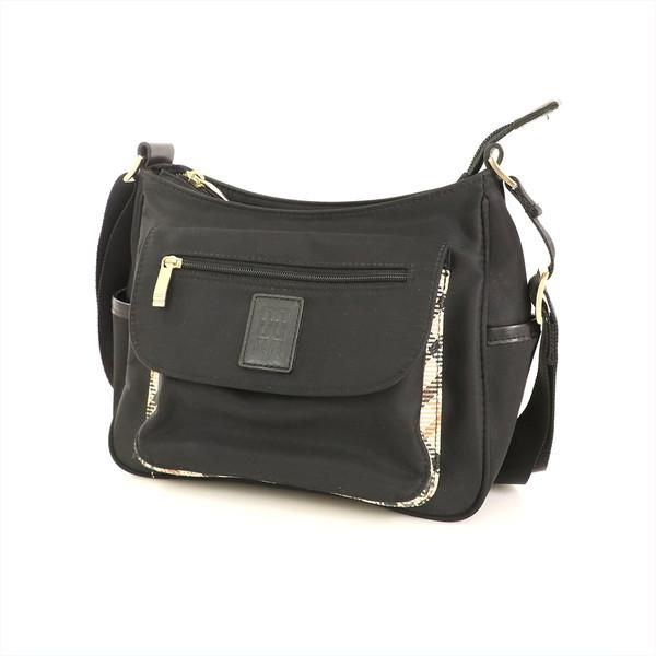 ダックス DAKS ブラック チェック柄 ナイロン ショルダーバッグ 斜め