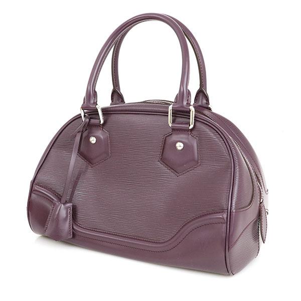 ルイヴィトン LOUIS VUITTON エピ パープル カシス レザー ボーリング 