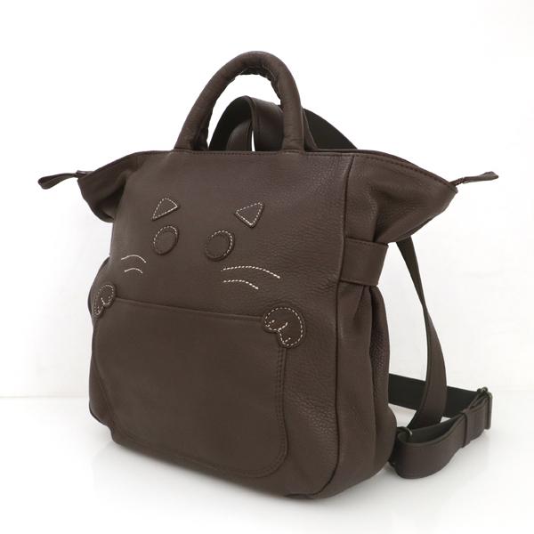 イビサ IBIZA 猫柄 ブラウン レザー リュックサック ねこ イビサ IBIZA 猫柄 ブラウン レザー リュックサック ねこ