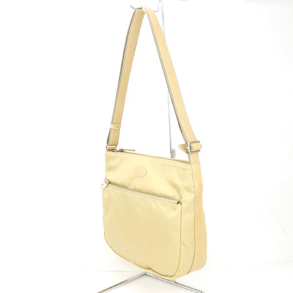 イビサ IBIZA ライトベージュ クリーム色 ナイロン ショルダーバッグ  