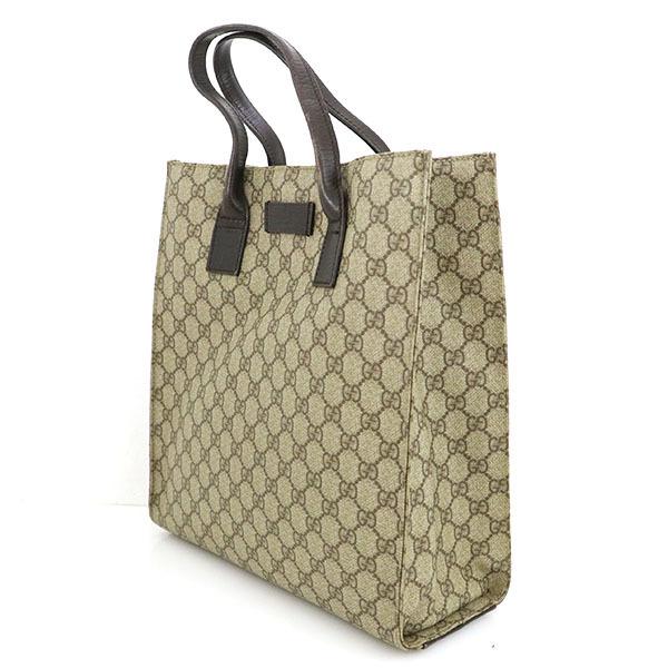 グッチ GUCCI GGスプリーム ベージュ ダークブラウン 茶 PU レザー