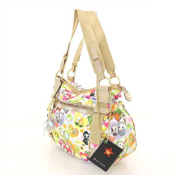 未使用 レスポートサック tokido for LeSportsac トキドキ プリント ゴールド ナイロン トートバッグ レディース【kk】【中古】
