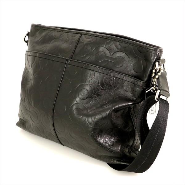 コーチ COACH オプアート ブラック レザージップトップクロス
