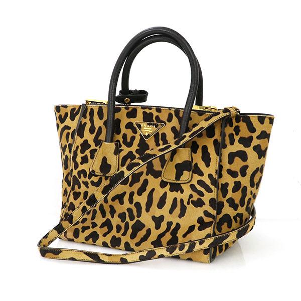 プラダ PRADA レオパード ヒョウ柄 ブラック 2wayバッグ BN2625