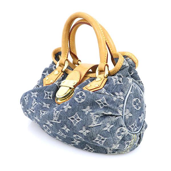 ルイヴィトン LOUIS VUITTON ブルー モノグラム デニム プリーティ 