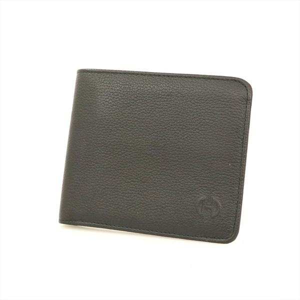 セリーヌ CELINE ブラック レザー 二つ折り財布 メンズ レディース