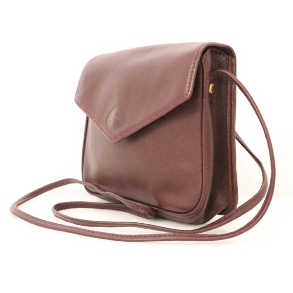 ロンシャン LONGCHAMP ワインレッド レザー ミニショルダーバッグ 