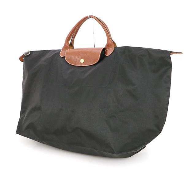ロンシャン LONGCHAMP ブラック ブラウン ナイロン 折りたたみバッグ 