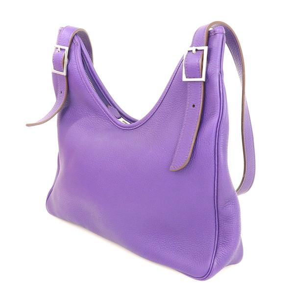エルメス HERMES パープル レザー マサイPM ワンショルダーバッグ