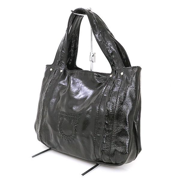 フェラガモ FERRAGAMO ブラック パテントレザー ガンチーニ