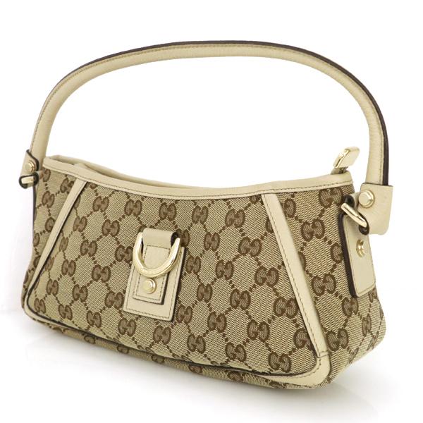 GUCCI ハンドバッグアビーラインGGキャンバス×レザーワンショルダー