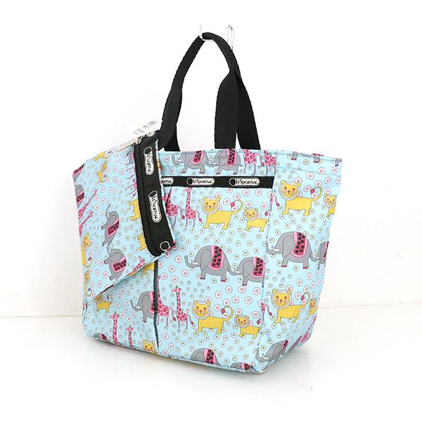 レスポートサック LESPORTSAC アニマル柄 ライトブルー ナイロン