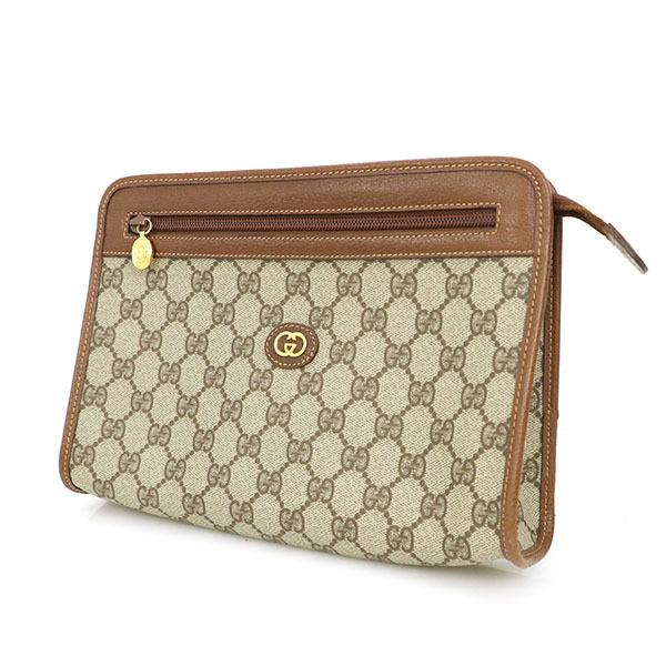 グッチ GUCCI GG柄 ベージュ ブラウン PVC レザー オールド グッチ GUCCI GG柄 ベージュ ブラウン PVC レザー オールド