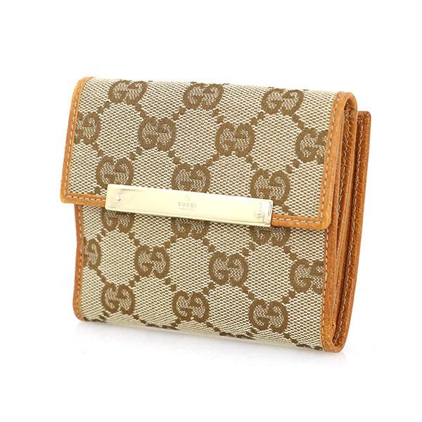 ◆お値打ち品◆　■中古■　グッチ GG キャンバス 二つ折り 財布 コンパクト ウォレット ブラウン 112716 【138645】 楽天市場】【新品】 グッチ 二つ折り財布 コンパクトウォレット