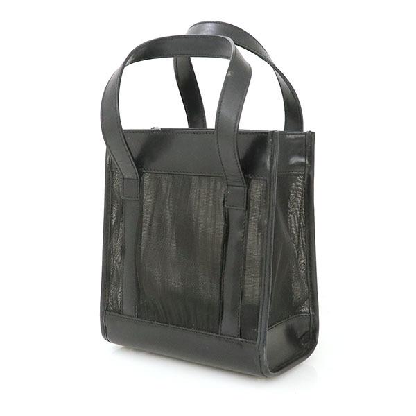 グッチ GUCCI ブラック レザー メッシュ ハンドバッグ 000.2058.0500