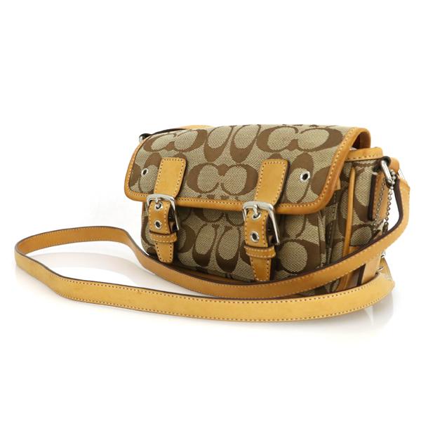 コーチ COACH シグネチャー キャメル キャンバスレザー 6844 ミニ 