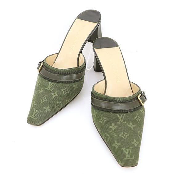 LOUIS VUITTON ルイヴィトン モノグラム サンダル 35 1/2 ルイヴィトン LOUIS VUITTON モノグラムミニ ミュール ポインテッド