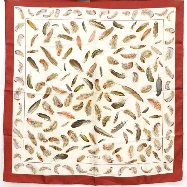 エルメス Hermes カレ90 Plumes ベージュ レッド フェザー柄 ブランドアイテム 小物 ファッション El 中古 Everydaygoldrush 通販 Yahoo ショッピング