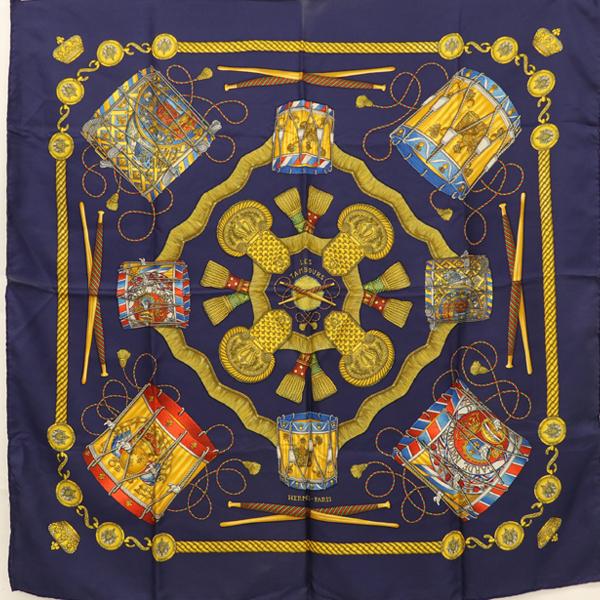 エルメス　スカーフ　太鼓 スカーフ エルメス HERMES カレ90 LES TAMBOURS(タンブールの太鼓