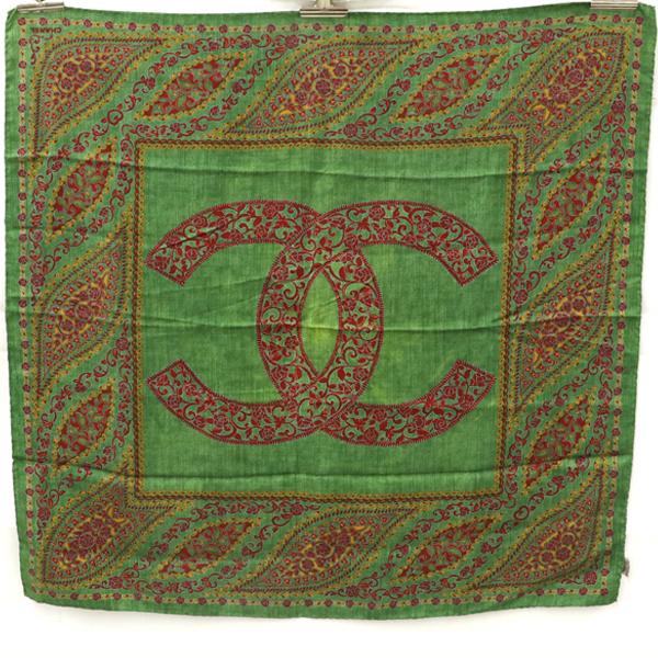 シャネル Chanel リーフココマーク 大判ストール シルク100 グリーン イエロー レッド 花柄 ブランド小物 レディース Mo 中古 Everydaygoldrush 通販 Yahoo ショッピング