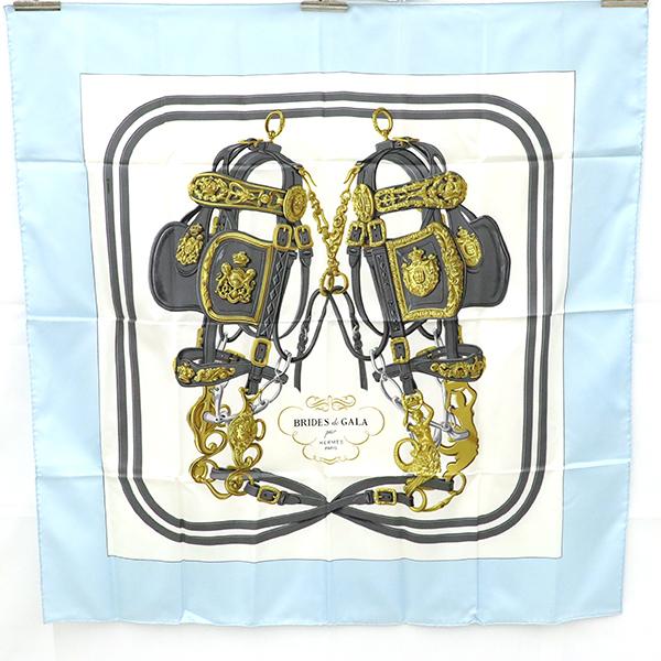 b*e様 エルメス スカーフ カレ90 BRIDES de GALA 式典用の馬 エルメス HERMES カレ90 BRIDES de GALA スカーフ 式典用馬勒 シルク