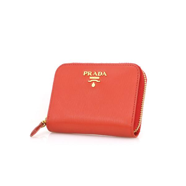 プラダ PRADA LACCA レッド 型押しレザー コインケース 1MM268 プラダ PRADA LACCA レッド 型押しレザー コインケース 1MM268