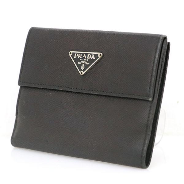PRADA プラダ M523A サフィアーノ 二つ折り財布 黒 ブラック プラダ PRADA ブラック NERO サフィアーノ 二つ折財布 M523A ブランド