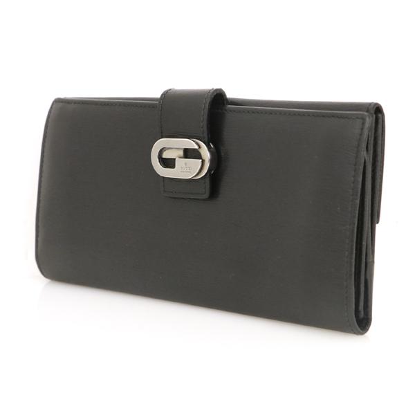 グッチ GUCCI ブラック レザー GG 長財布 035.2778.2109 メンズ グッチ GUCCI ブラック レザー GG 長財布 035.2778.2109 メンズ