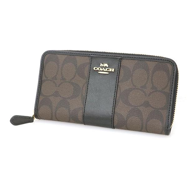コーチ COACH シグネチャー ダークブラウン キャンバス レザー 